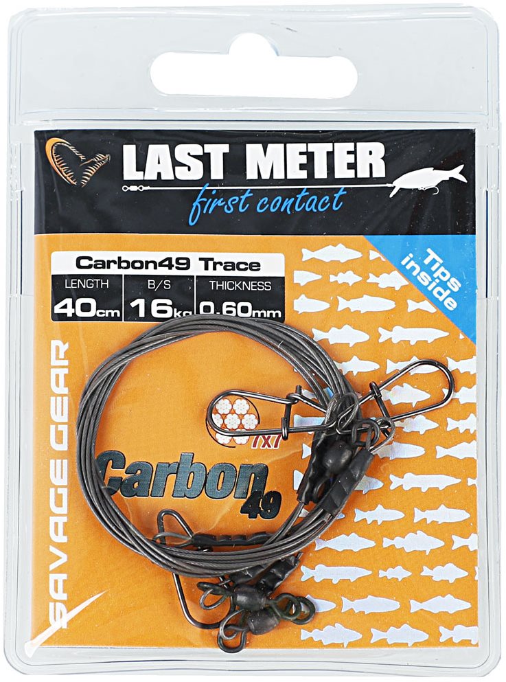 Savage Gear Carbon49 Trace 0,60 mm 16 kg 40 cm 3 ks