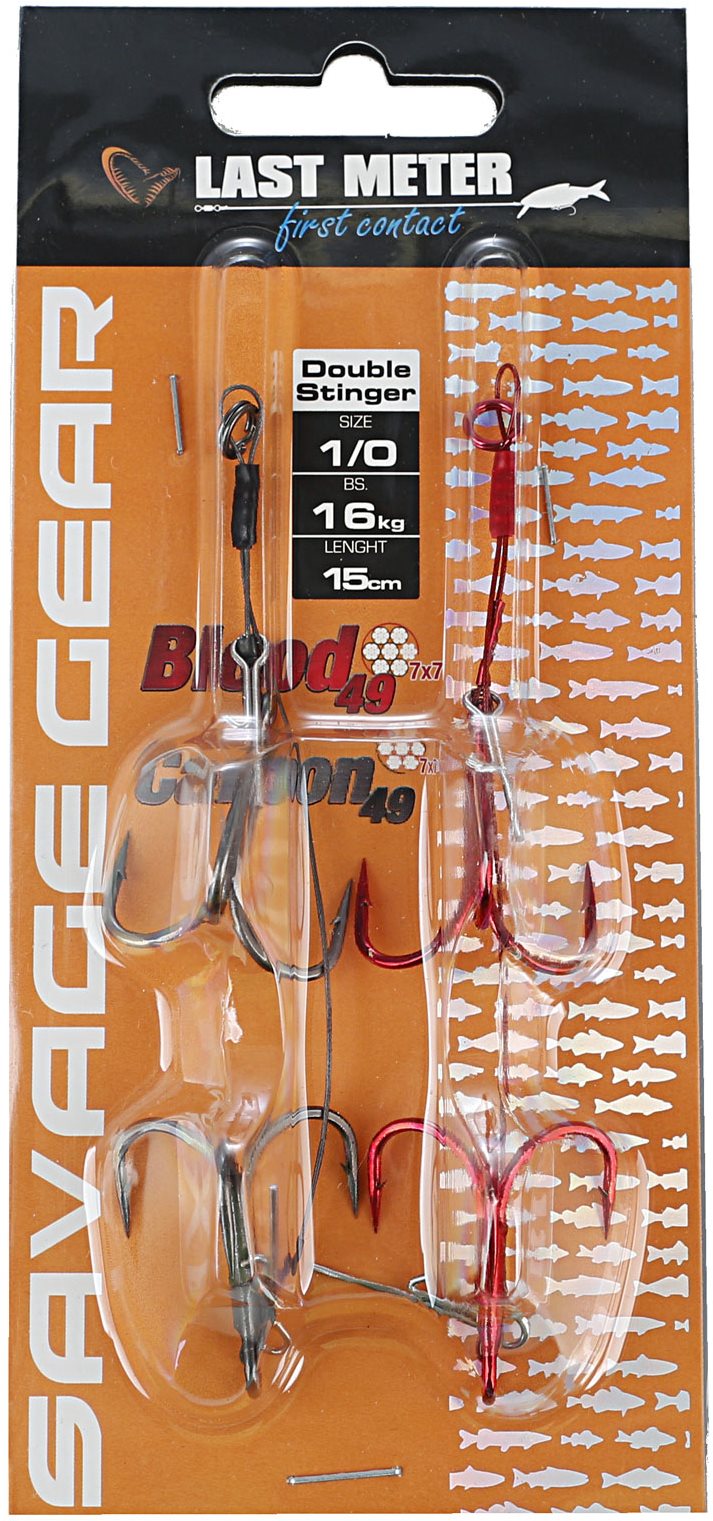 Savage Gear Carbon49 Double Stinger Veľkosť 1/0 11,5 cm 16 kg 2 ks