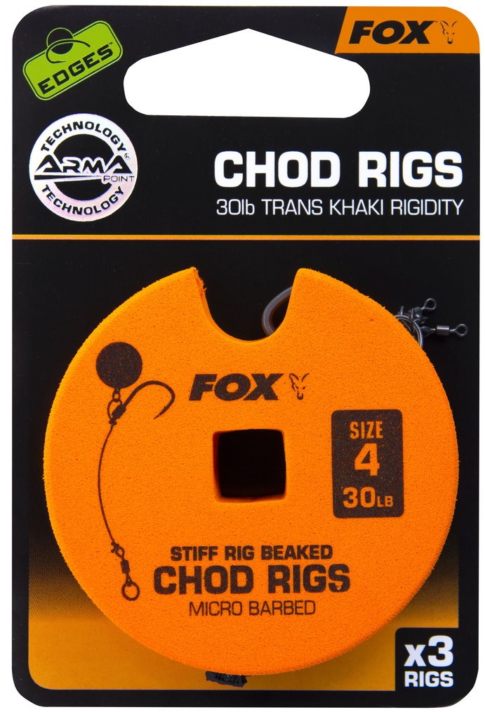 FOX Standard Chod Rigs Barbed Veľkosť 4 30 lb 3 ks