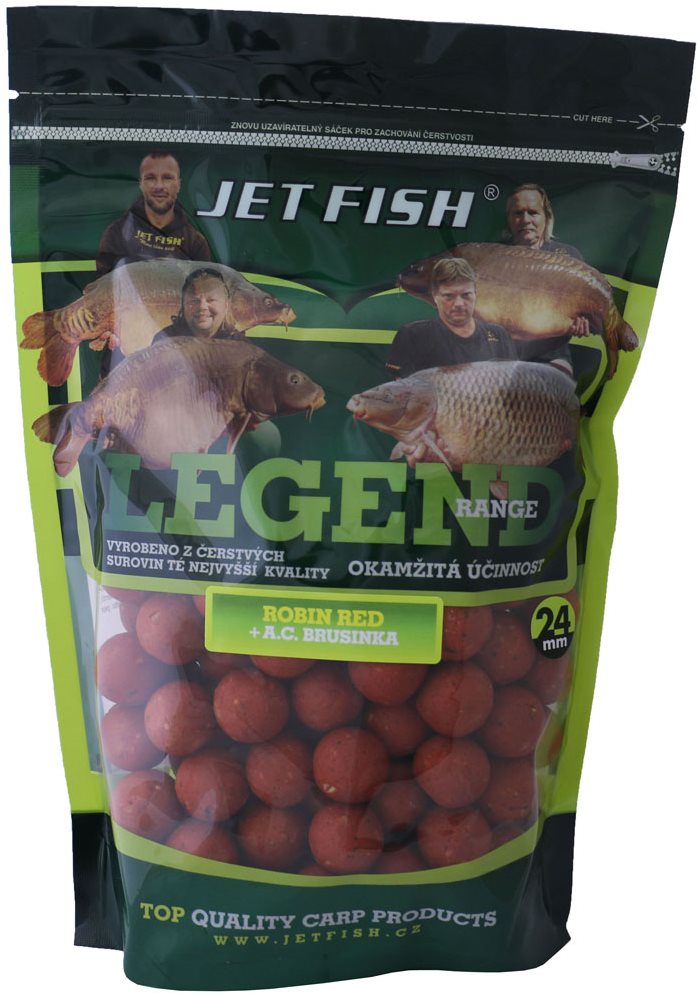 Jet Fish Boilies Legend, Robin Red + Brusnica 24 mm 1 kg