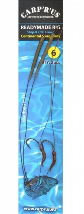 Carp´R´Us Ready Rig Strip-X Mat Brown 25 lb Continental Veľkosť 6 2 ks