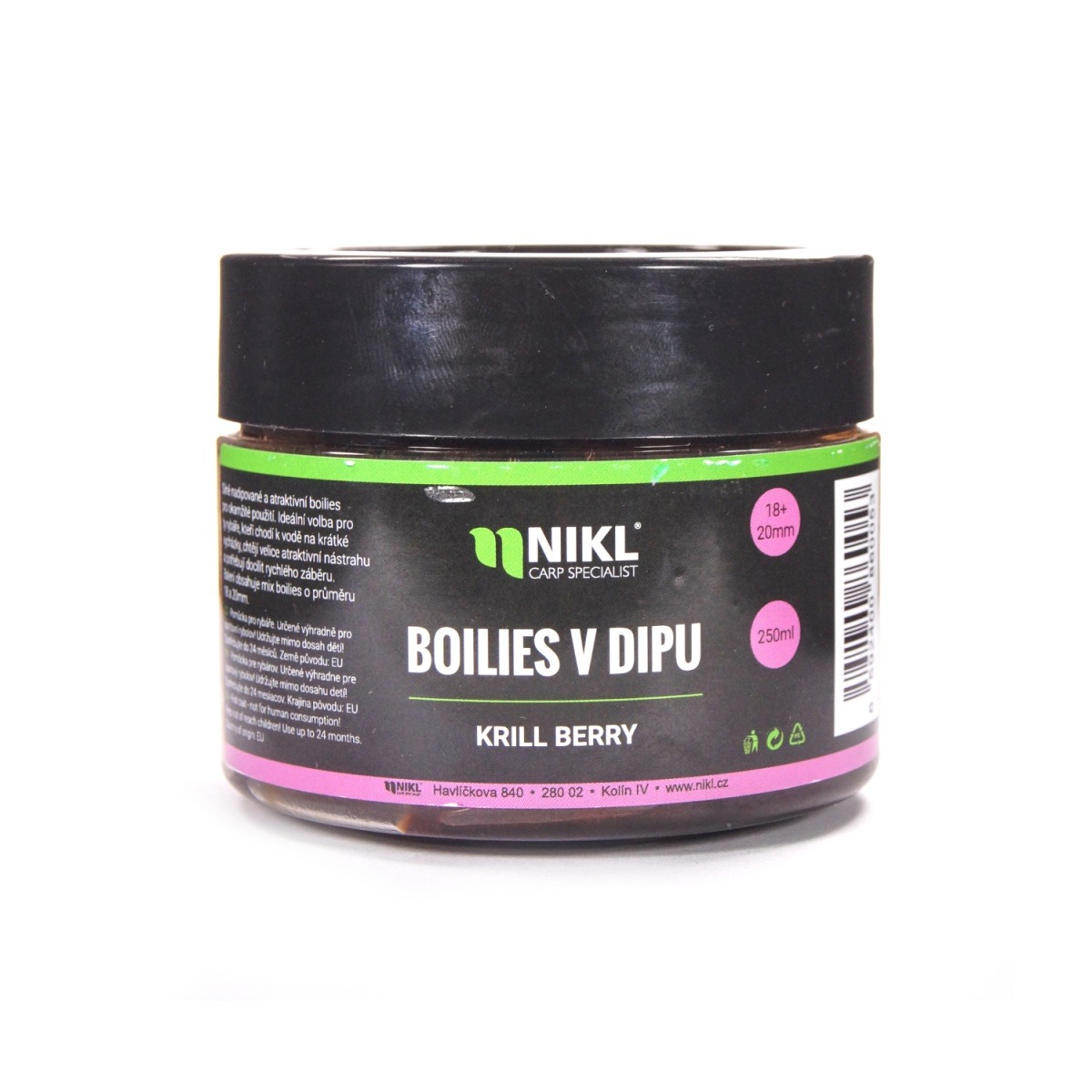 Nikl Boilies v dipe Kril Berry 18+20 mm 250 g