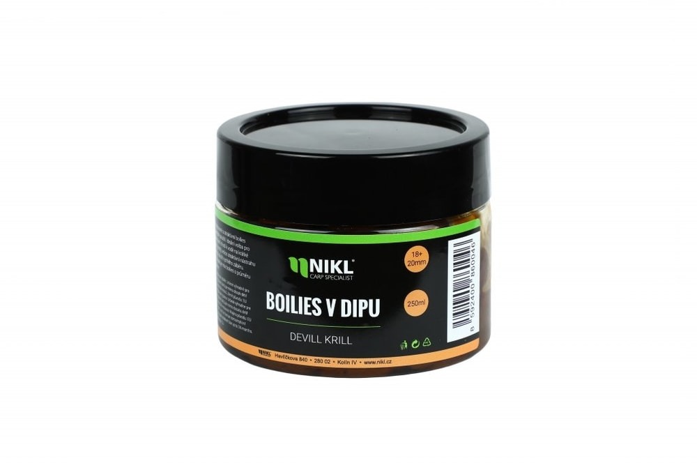 Nikl Boilies v dipe Scopex&Squid 18+20 mm 250 g