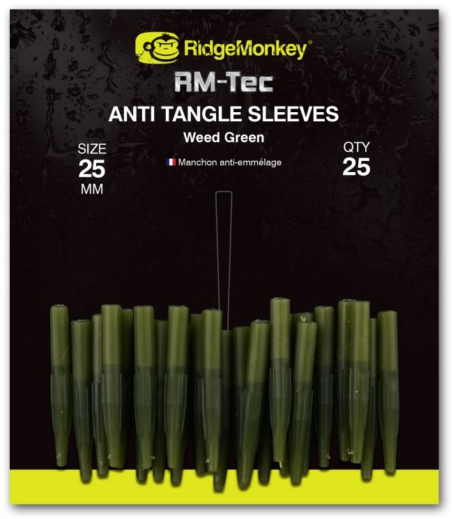 RidgeMonkey RM-Tec Anti Tangle Sleeves 25 mm Zelený 25 ks