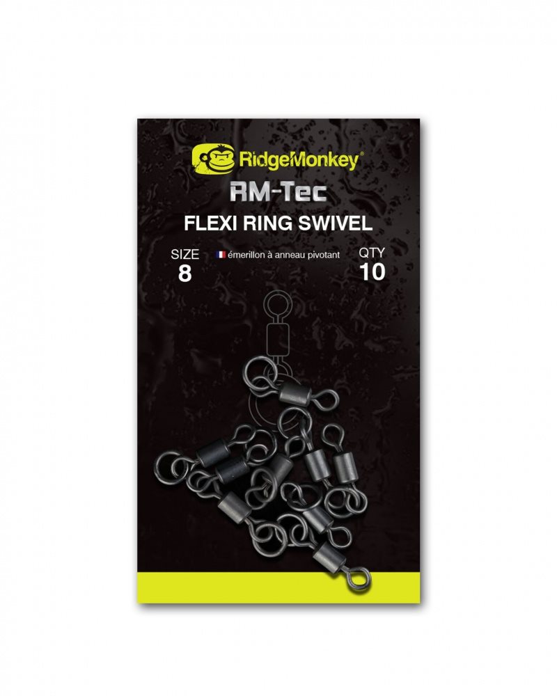 RidgeMonkey RM-Tec Flexi Ring Swivel Veľkosť 8 10 ks