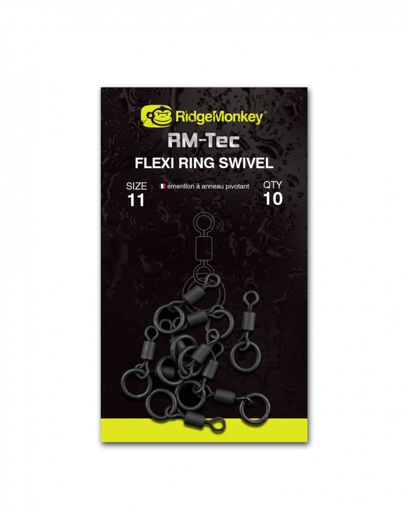 RidgeMonkey RM-Tec Flexi Ring Swivel Veľkosť 11 10 ks