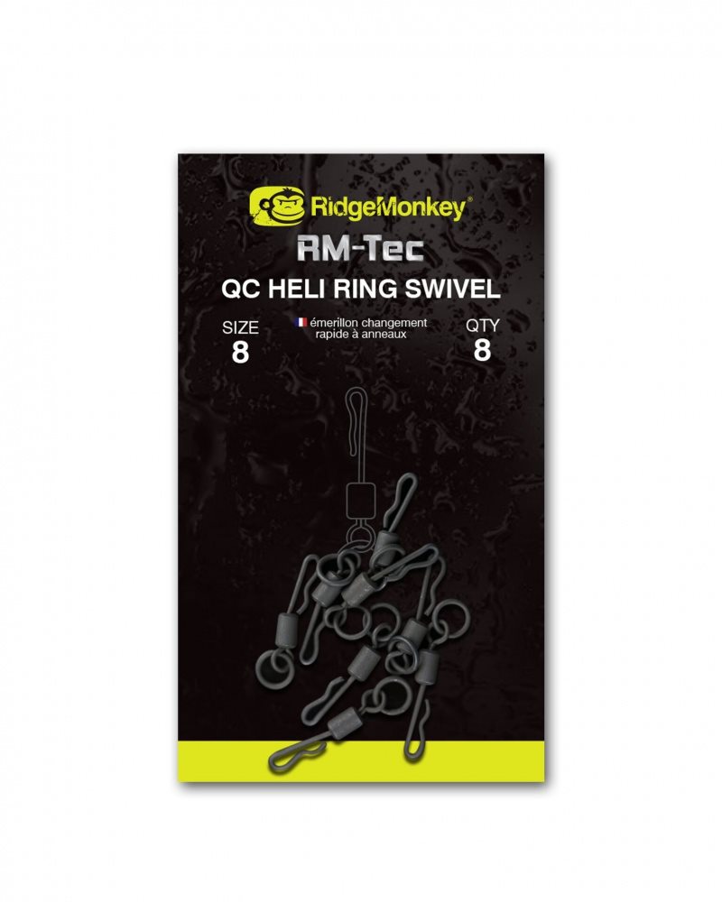 RidgeMonkey RM-Tec Quick Change Heli Ring Swivel Veľkosť 8 8 ks