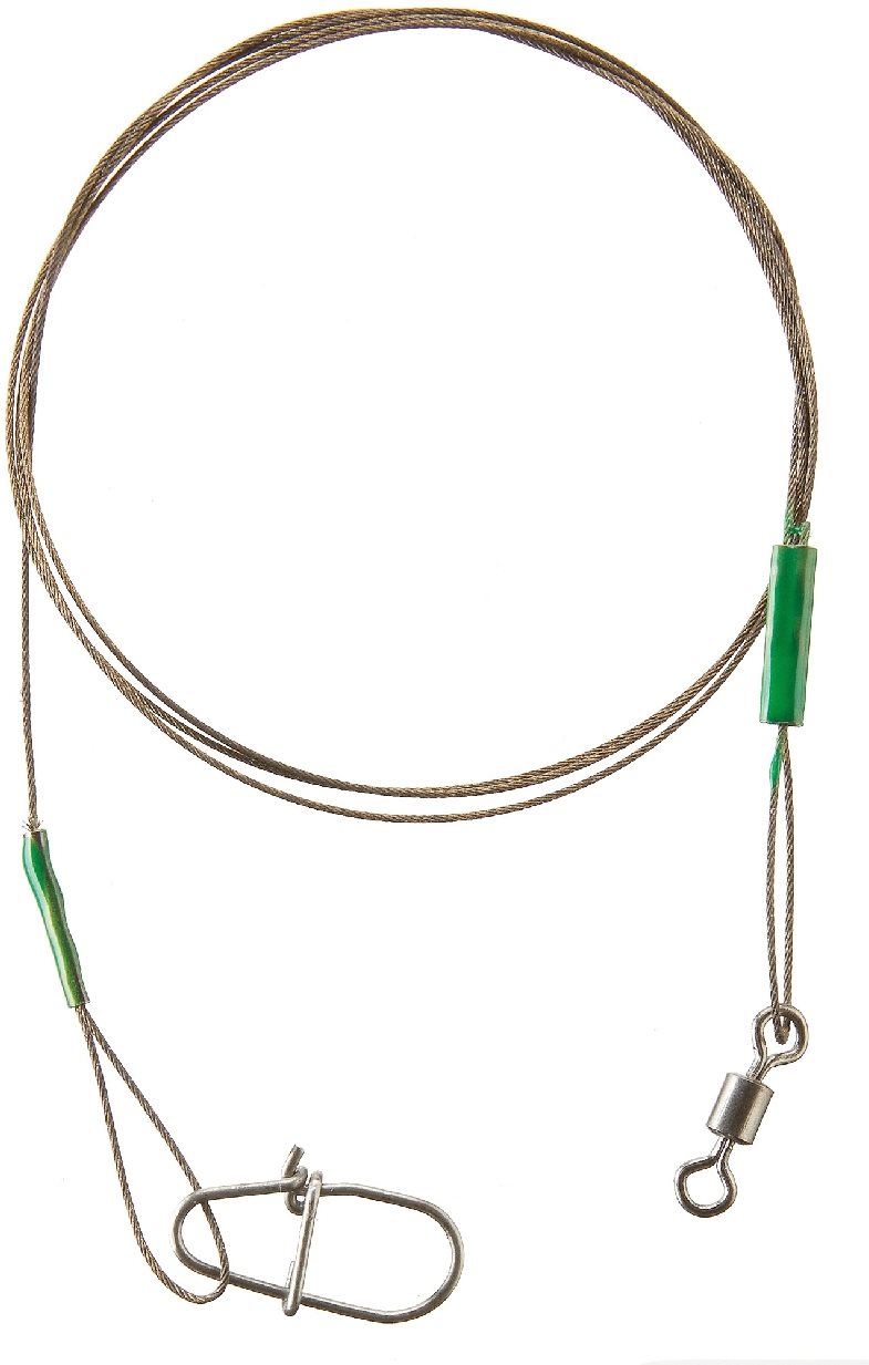 Cormoran 7×7 Wire Leader Swivel and Corlock Snap Hook 6 kg 45 cm 2 ks