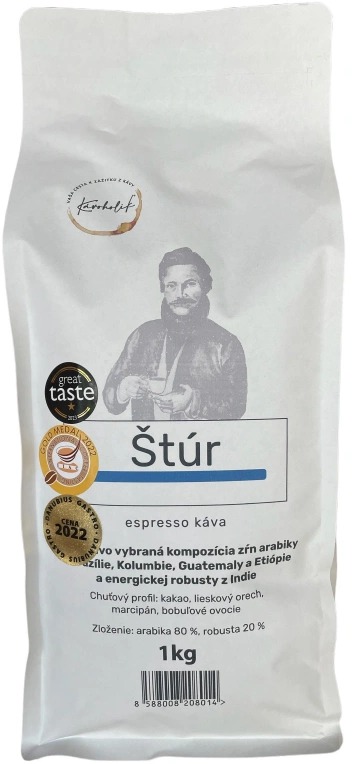 KÁVOHOLIK, espresso káva Štúr, A/R, 80/20 1 kg, zrno