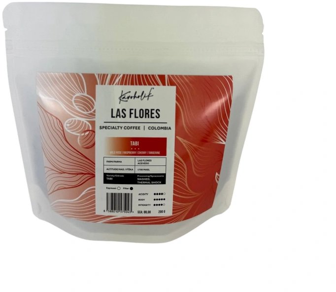 KÁVOHOLIK Kolumbia, Las Flores, Tabi, washed, zrnková, 200 g