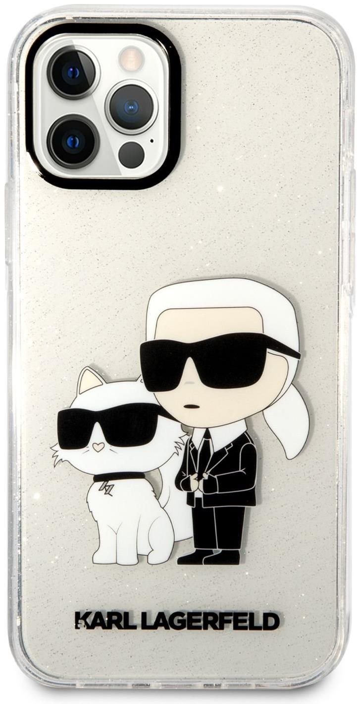 Karl Lagerfeld IML Glitter Karl and Choupette NFT Zadný Kryt pre iPhone 12/12 Pro Transparent