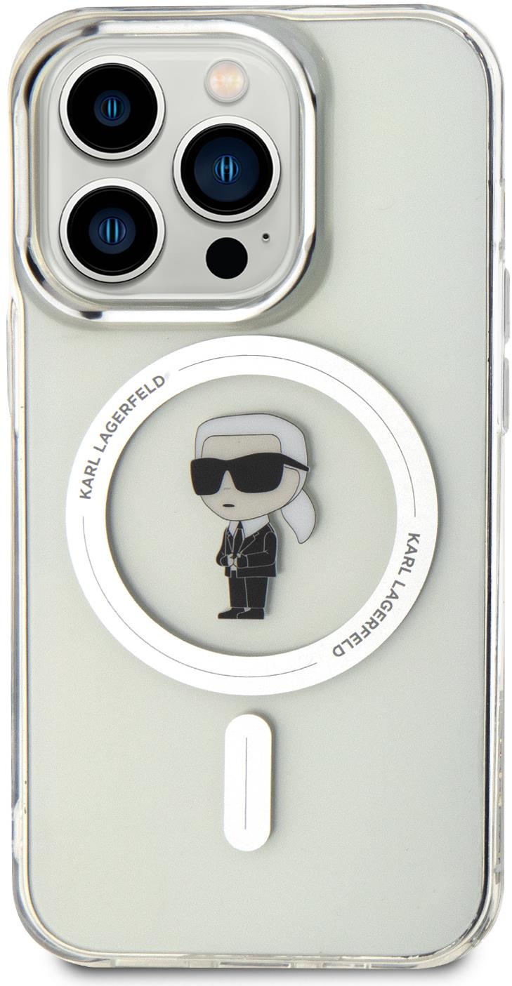 Karl Lagerfeld IML Ikonik MagSafe Zadný Kryt pre iPhone 15 Pro Transparent