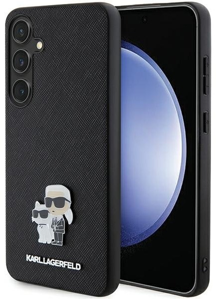 Karl Lagerfeld PU Saffiano Metal Karl and Choupette Zadný Kryt na Samsung Galaxy S24 Black