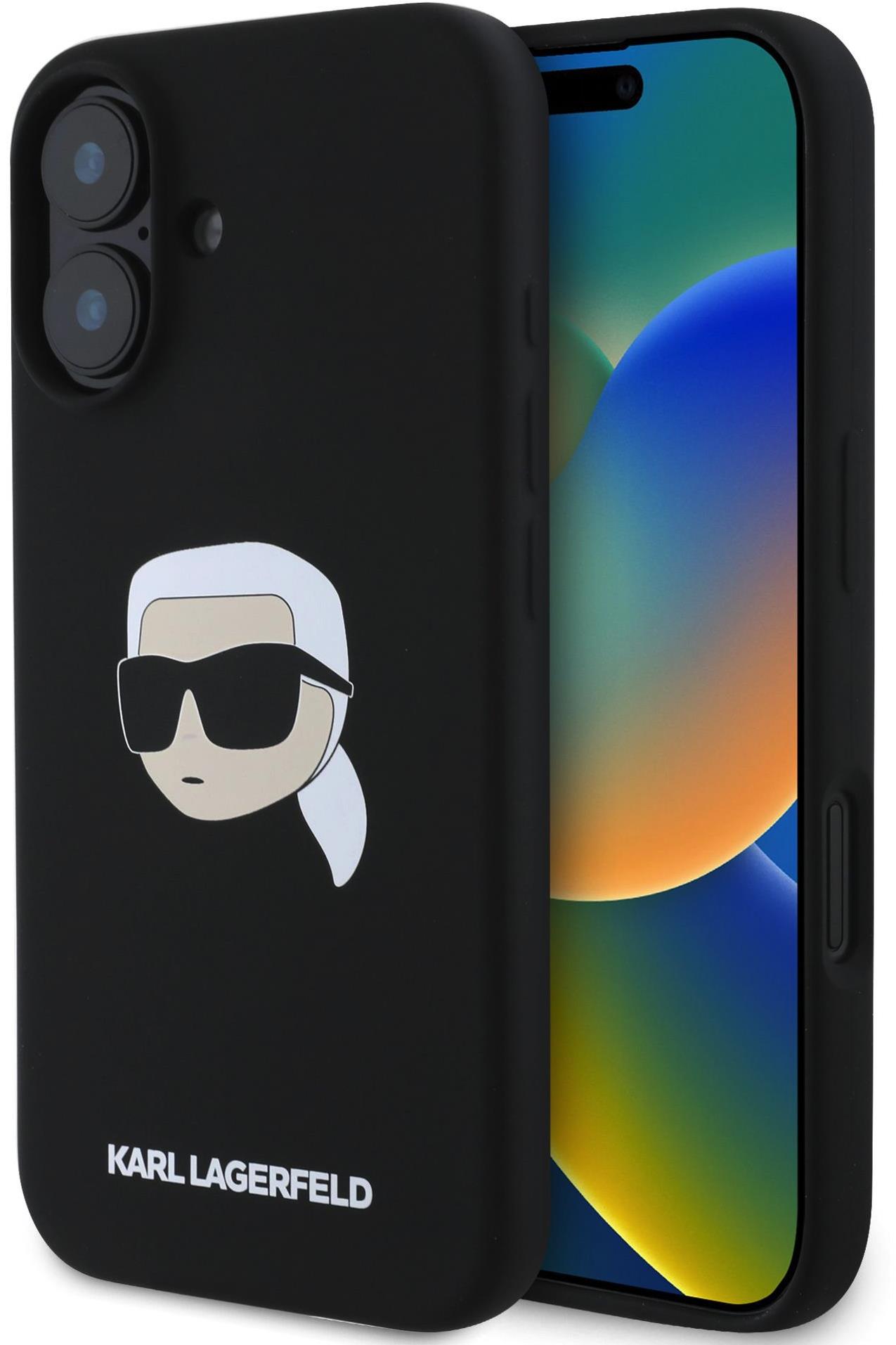 Karl Lagerfeld Liquid Silicone Karl Head MagSafe Zadný Kryt na iPhone 16 Black