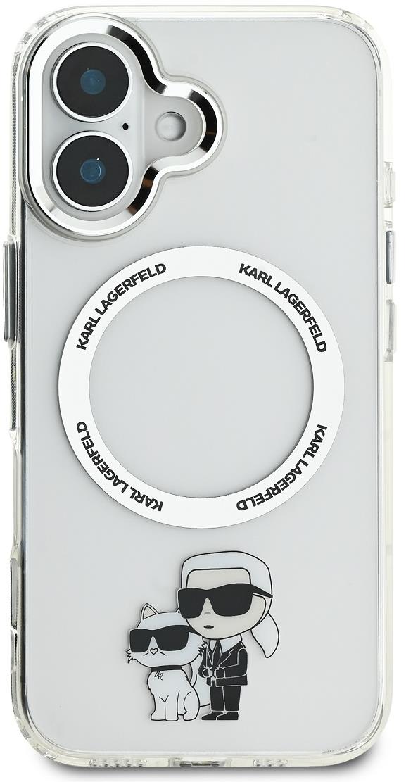 Karl Lagerfeld IML Karl and Choupette MagSafe Zadný Kryt pre iPhone 16 Transparent