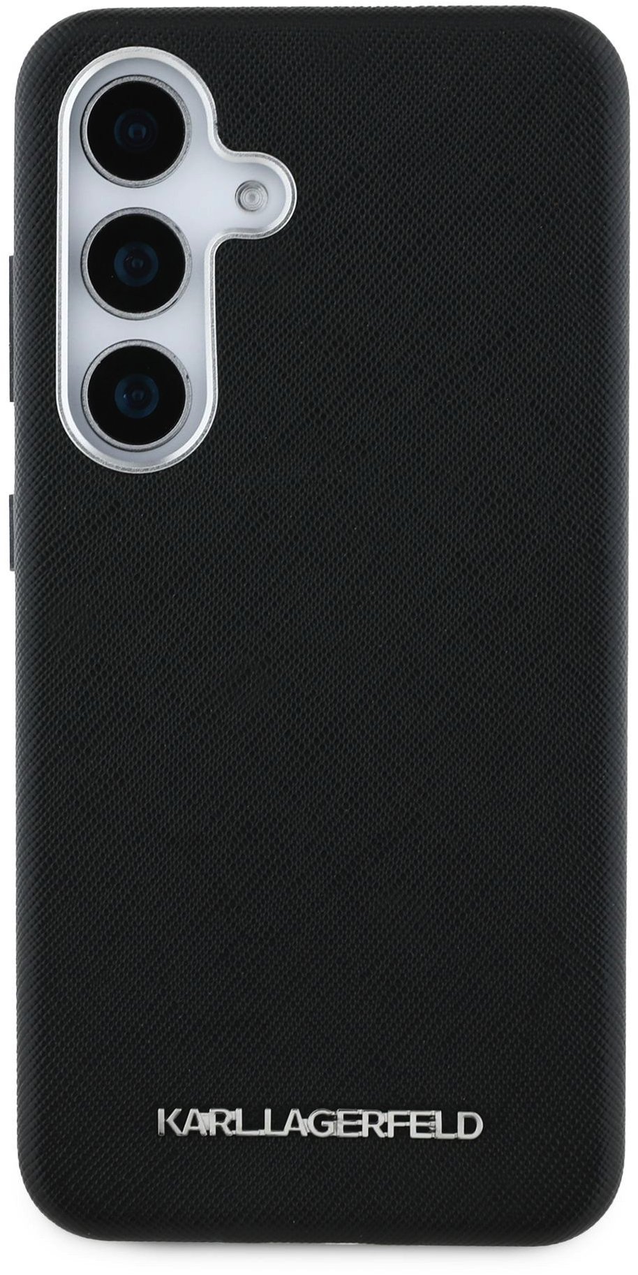 Karl Lagerfeld PU Saffiano Metal Logo and Frame Zadný Kryt pre Samsung Galaxy S25 Black