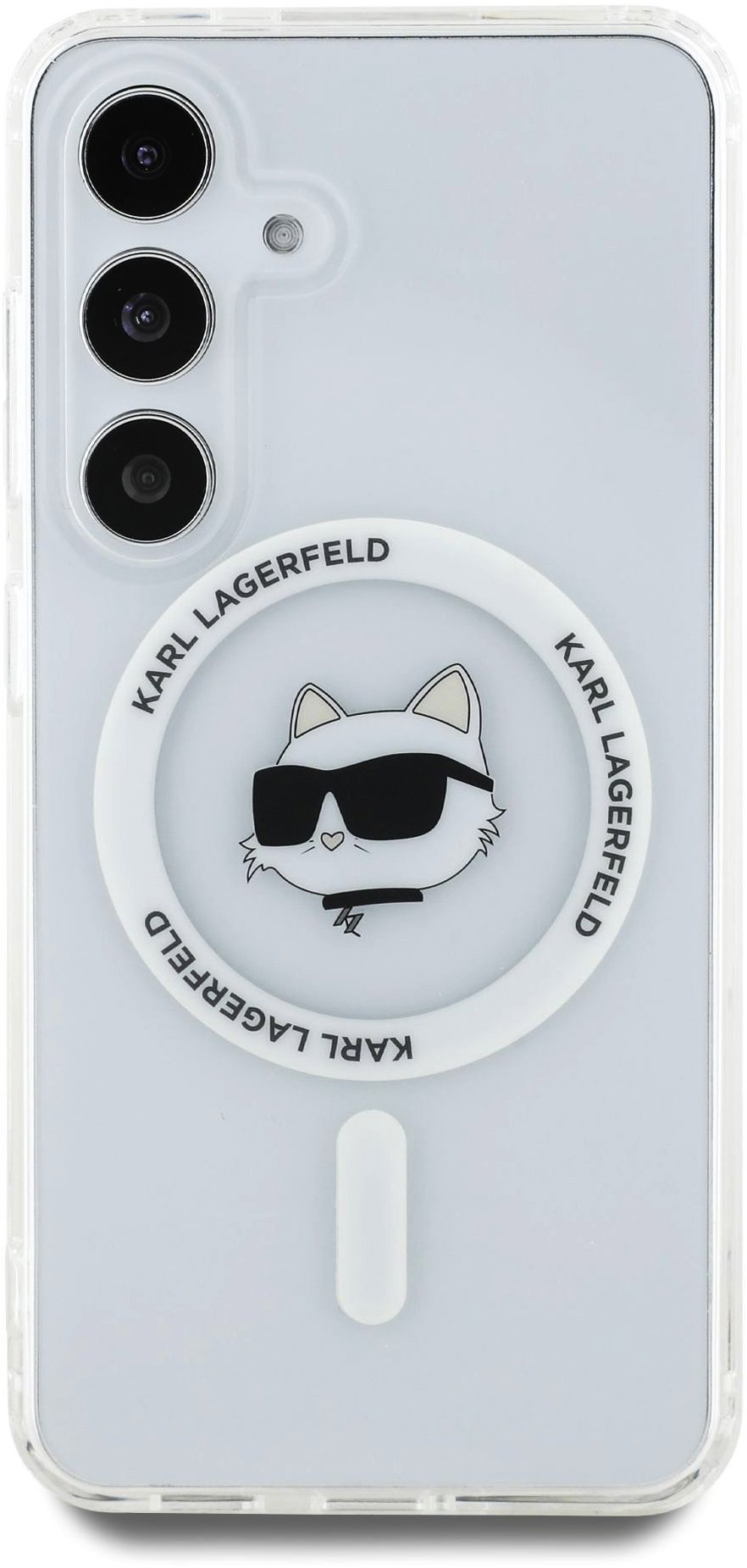 Karl Lagerfeld IML Choupette Head MagSafe Zadný Kryt pre Samsung Galaxy S25 Transparent