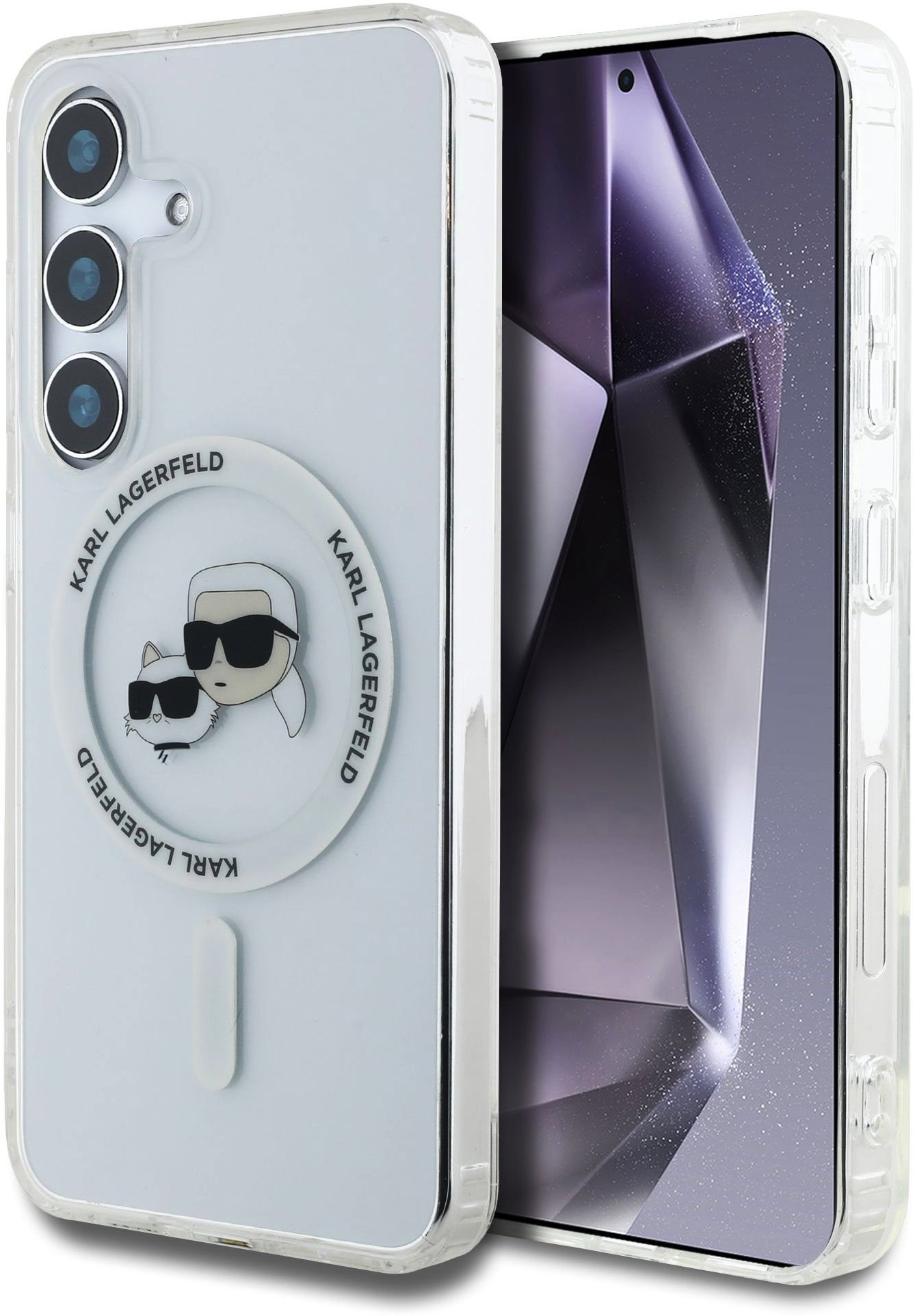 Karl Lagerfeld IML K&CH Heads MagSafe Zadný Kryt pre Samsung Galaxy S25 Transparent