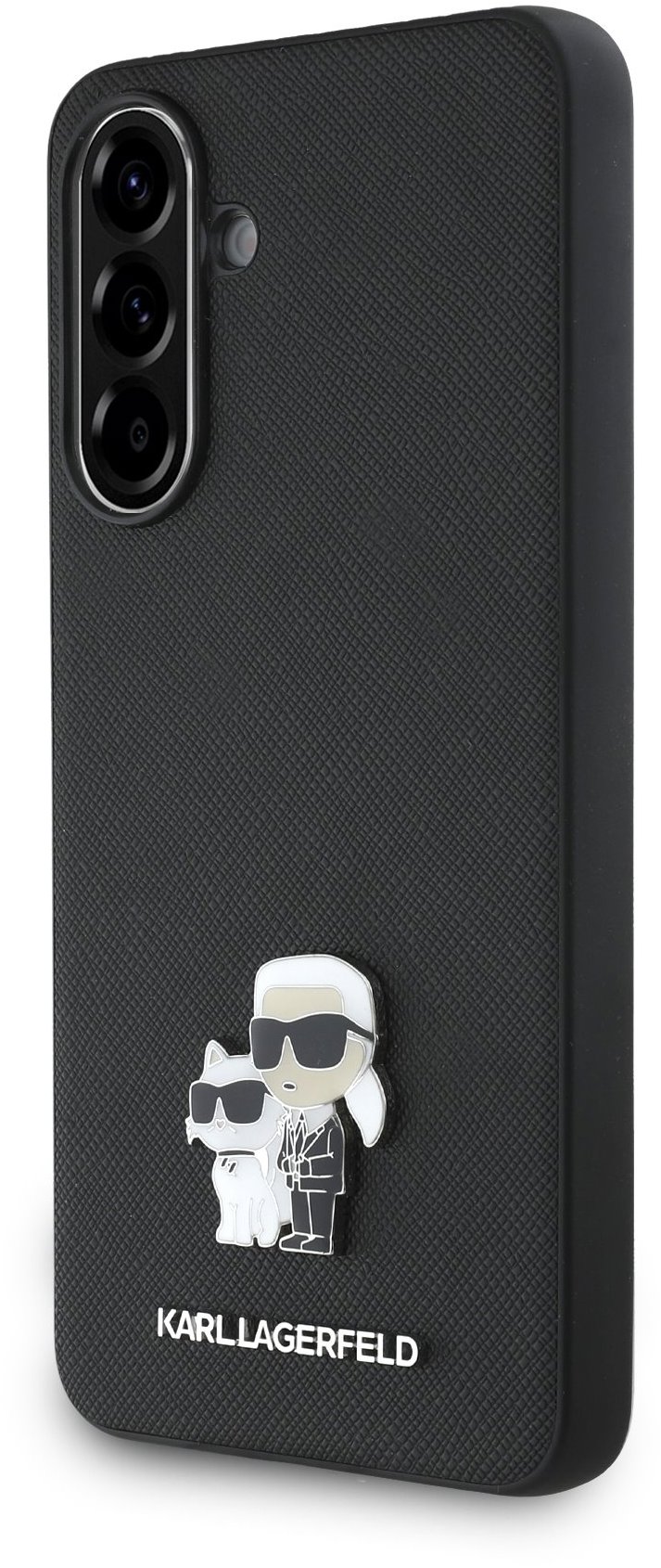 Karl Lagerfeld PU Saffiano Metal Karl and Choupette Zadný Kryt pre Samsung Galaxy A56 Black