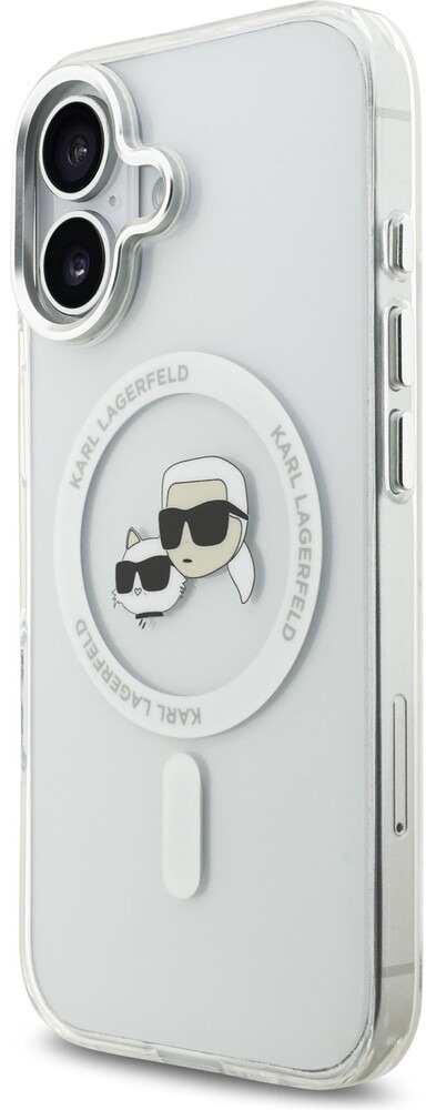 Karl Lagerfeld IML K&CH Heads Metal Frame MagSafe Zadný Kryt pre iPhone 17 Transparent