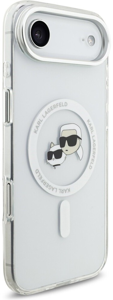 Karl Lagerfeld IML K & CH Heads Metal Frame MagSafe Zadný Kryt pre iPhone Air Transparent