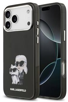 Karl Lagerfeld IML Aquarelle Karl and Choupette Zadný Kryt pre iPhone 17 Pro Max Black