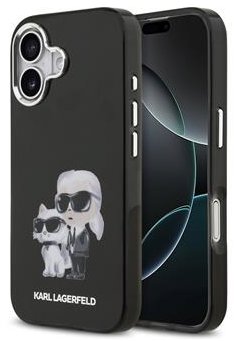 Karl Lagerfeld IML Aquarelle Karl and Choupette Zadný Kryt pre iPhone 17 Black