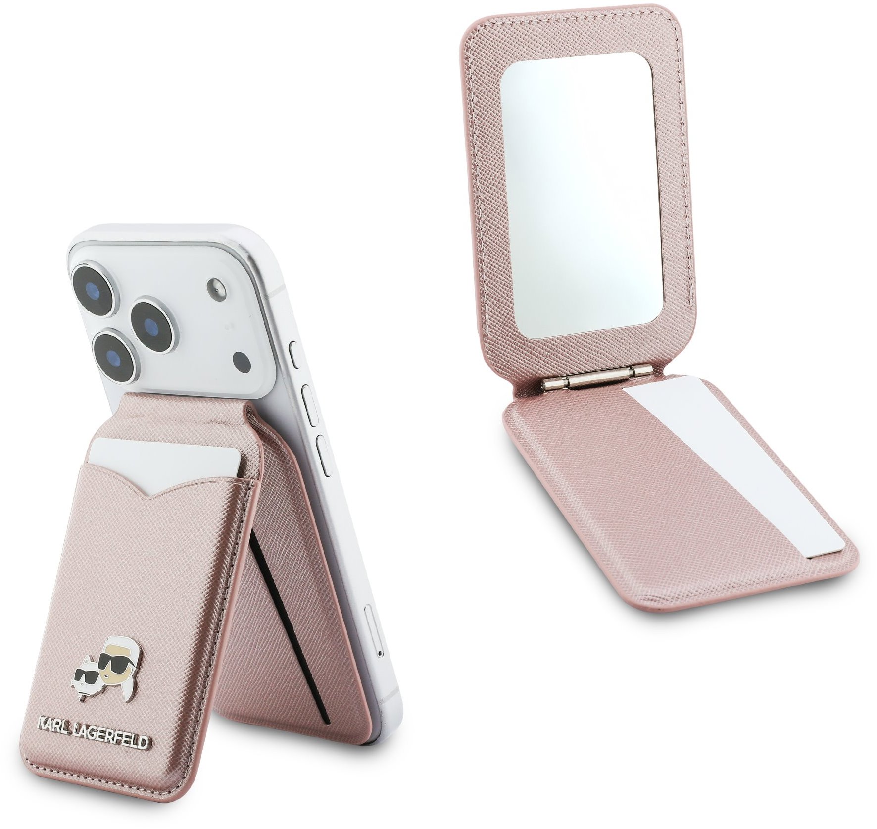 Karl Lagerfeld Mirror MagSafe Cardslot Peňaženka so Stojanom Pink