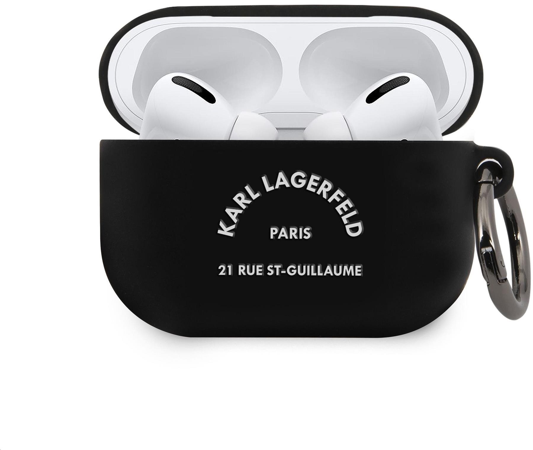 Karl Lagerfeld Rue St Guillaume Silikónové Puzdro pre Airpods Pro Black