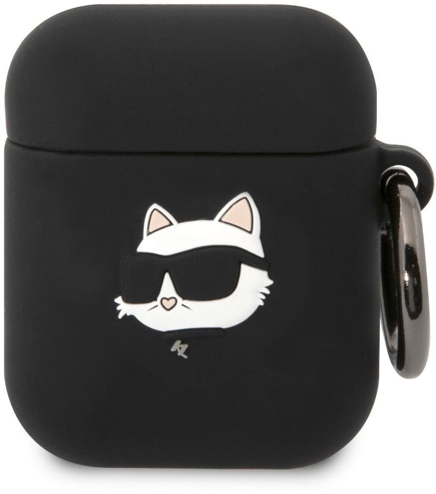 Karl Lagerfeld 3D Logo NFT Choupette Head Silikónové Puzdro na Airpods 1/2 Black