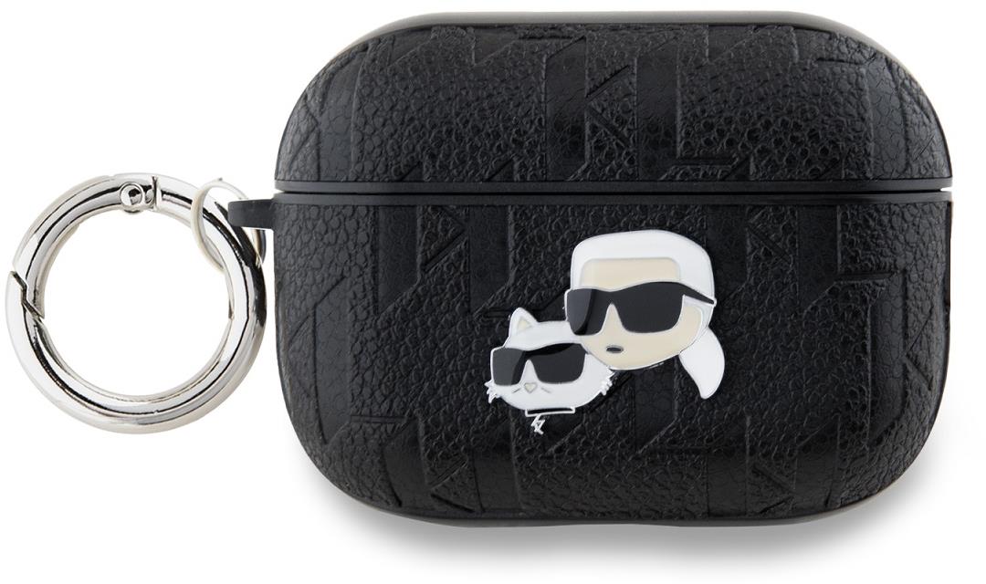 Karl Lagerfeld PU Embossed Karl and Choupette Heads Puzdro na AirPods Pro 2 Black