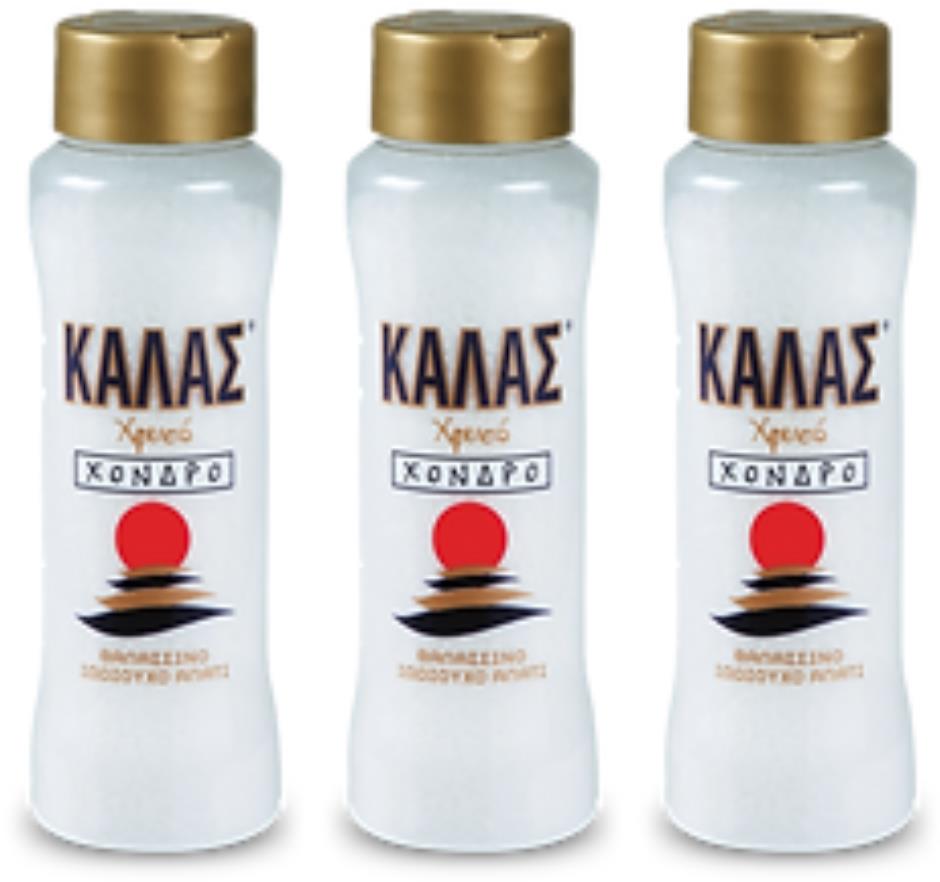 KALAS GOLDEN Hrubá morská soľ z Grécka, 450 g, 3 ks