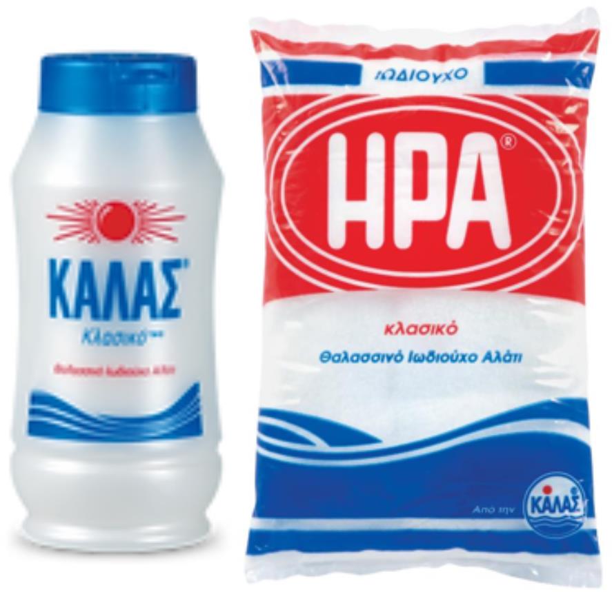 KALAS Jemná morská soľ CLASSIC 400 g + HERA Jemná jodidovaná 1 kg
