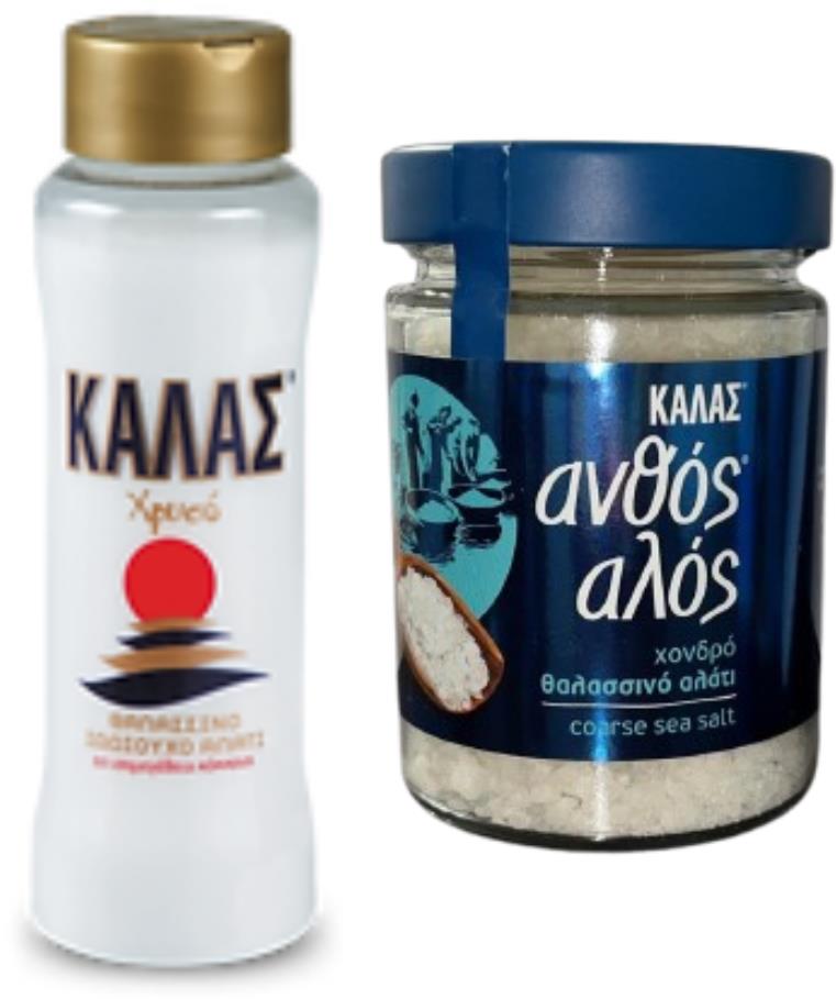 KALAS morská soľ GOLDEN Jemná 500 g + Kvetinová Hrubá 300 g