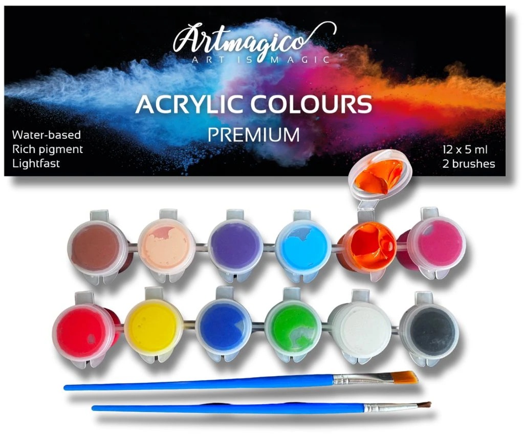 Artmagico Akrylové farby 5 ml, 12 ks