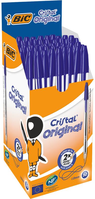 BIC Cristal Original, 0,32 mm, s viečkom, 50 ks modré