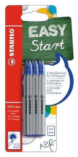 STABILO EASY náhradná náplň fine 0,3 mm, balenie 6 ks, modrá
