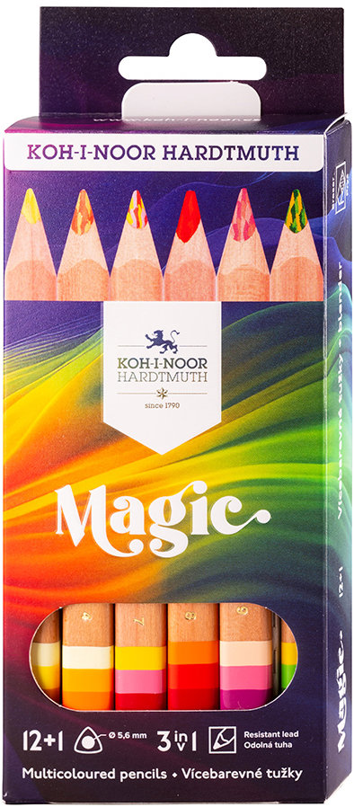 KOH-I-NOOR MAGIC 3404/N15 viacfarebné, trojhranné, sada 12 + 1 ks