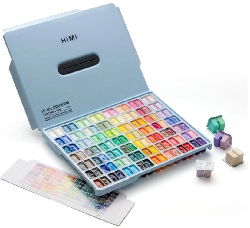 HIMI Twin Cup Gouache Sada 112 Colours, Blue Edition