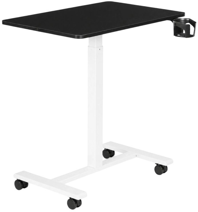 ModernHome JNI-PN01-5-1 Mobilní stolek 70 × 48 cm, nastavitelný, černo-bílý