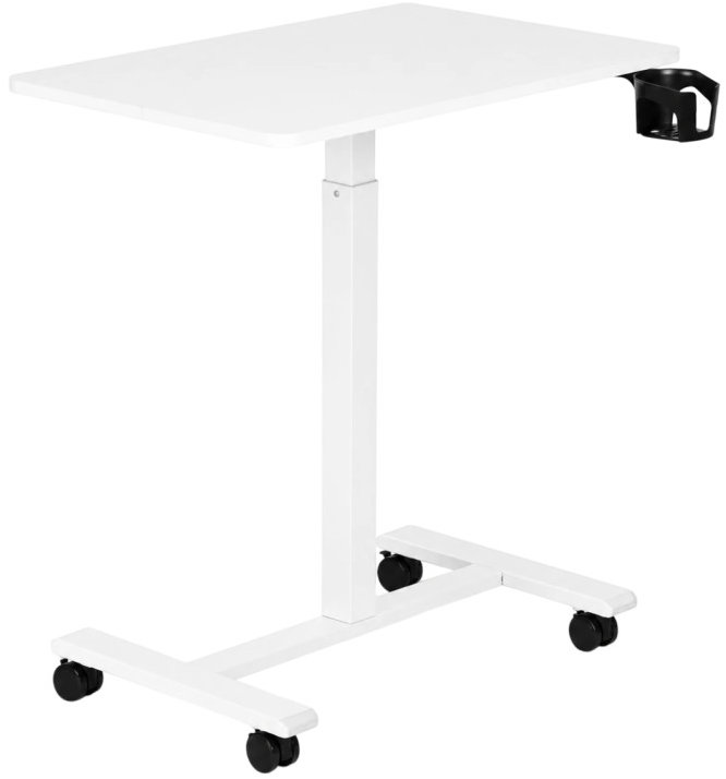 ModernHome JNI-PN01-5-5 Mobilní stolek 70 × 48 cm, nastavitelný, bílý