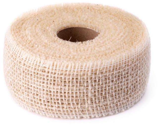 DuraHome Jutová stuha 5 cm/10 m, vystužená, biela