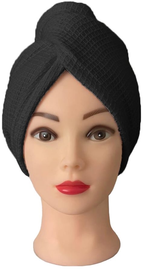 Kaptan Turban na vlasy vafle, čierny