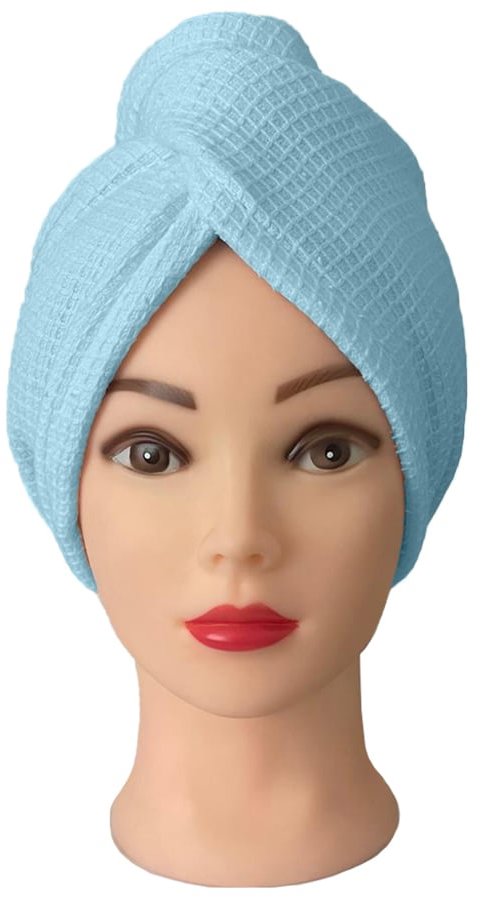 Kaptan Turban na vlasy vafle, svetlo modrý
