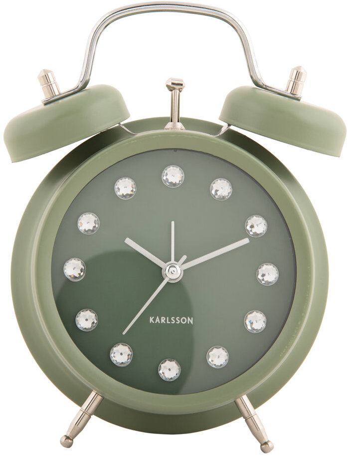 Karlsson Glamour budík GLAM DIAMONDS, průměr 11,8 cm