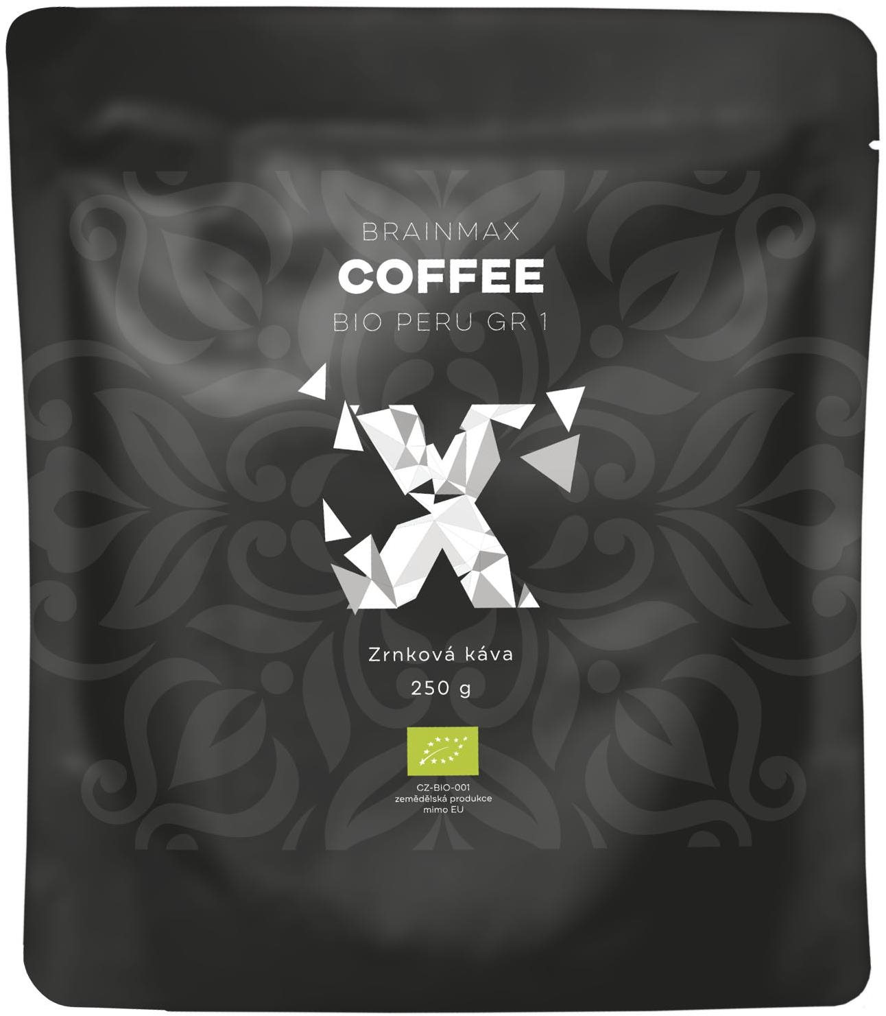 BrainMax Coffee Káva Peru Grade 1 Bio, Zrno, 250 g
