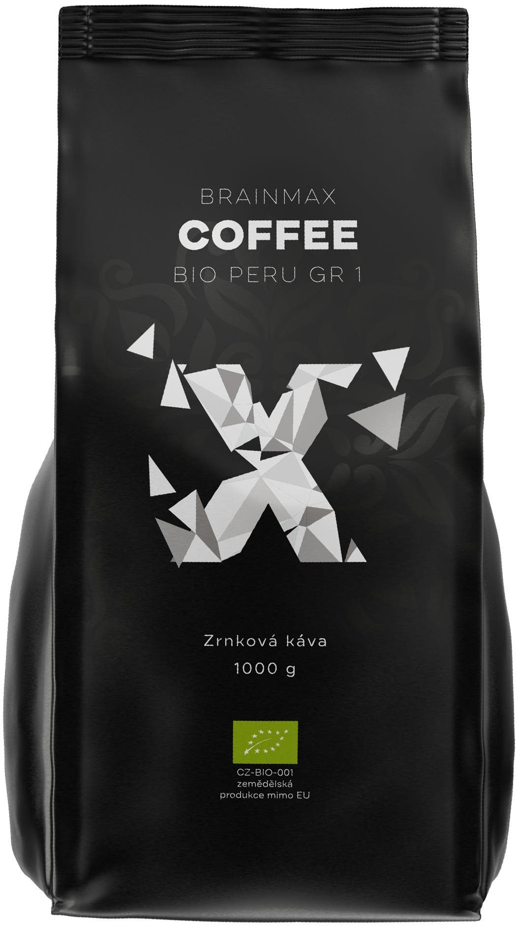 BrainMax Coffee Káva Peru Grade 1 Bio, Zrno, 1 kg