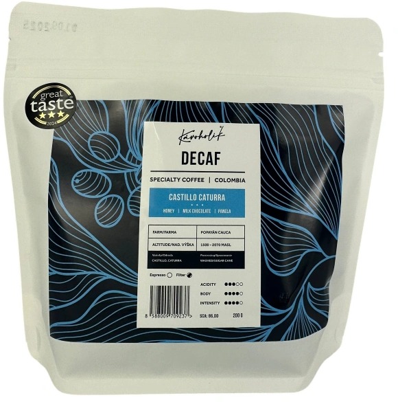 KÁVOHOLIK Kolumbia Popayan, Decaf na filter, zrnková, 200 g