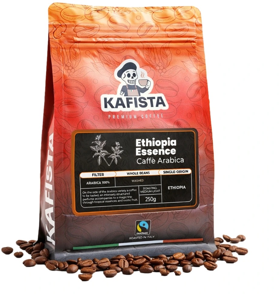 Káfista „Etiopia Essence“ – Zrnková káva, 100 % Arabica Single Origin Káva 250 g