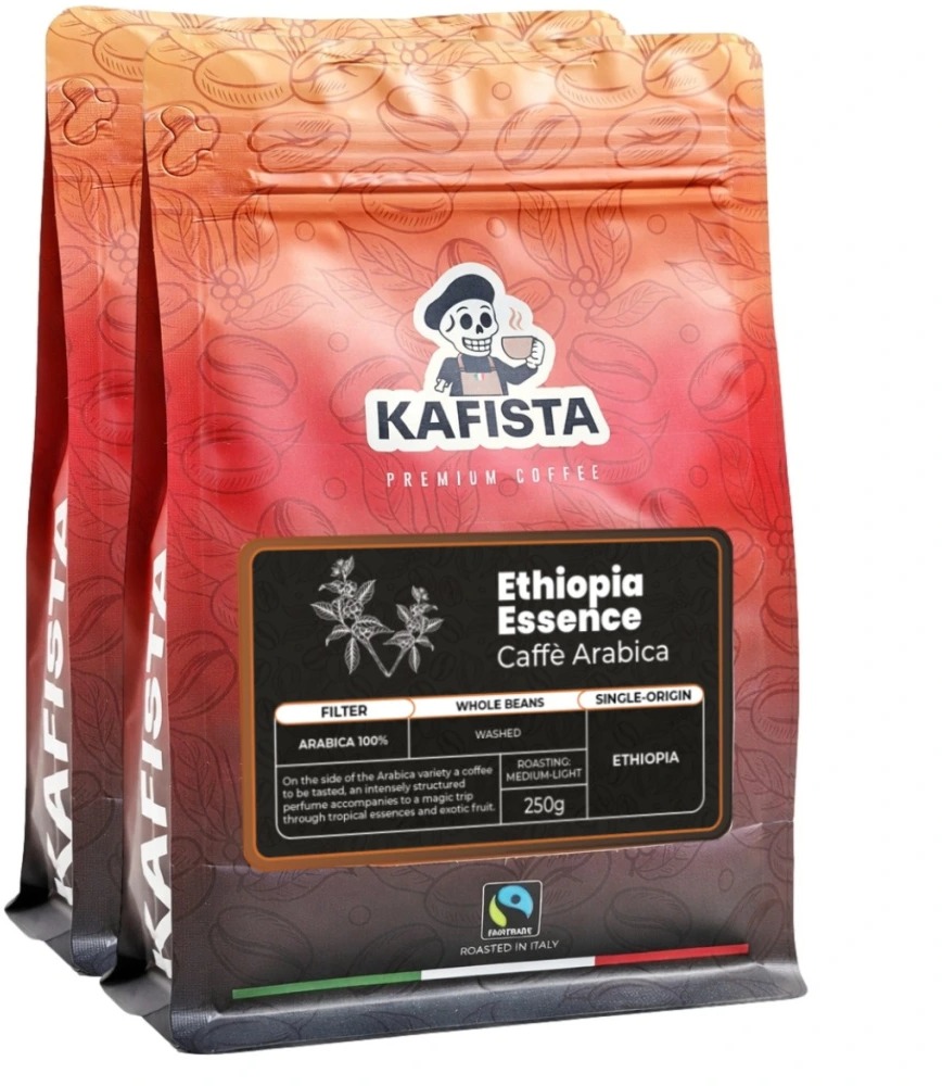 Kafista „Ethiopia Essence“ – zrnková káva, 100 % Arabica Single Origin Káva 2× 250 g